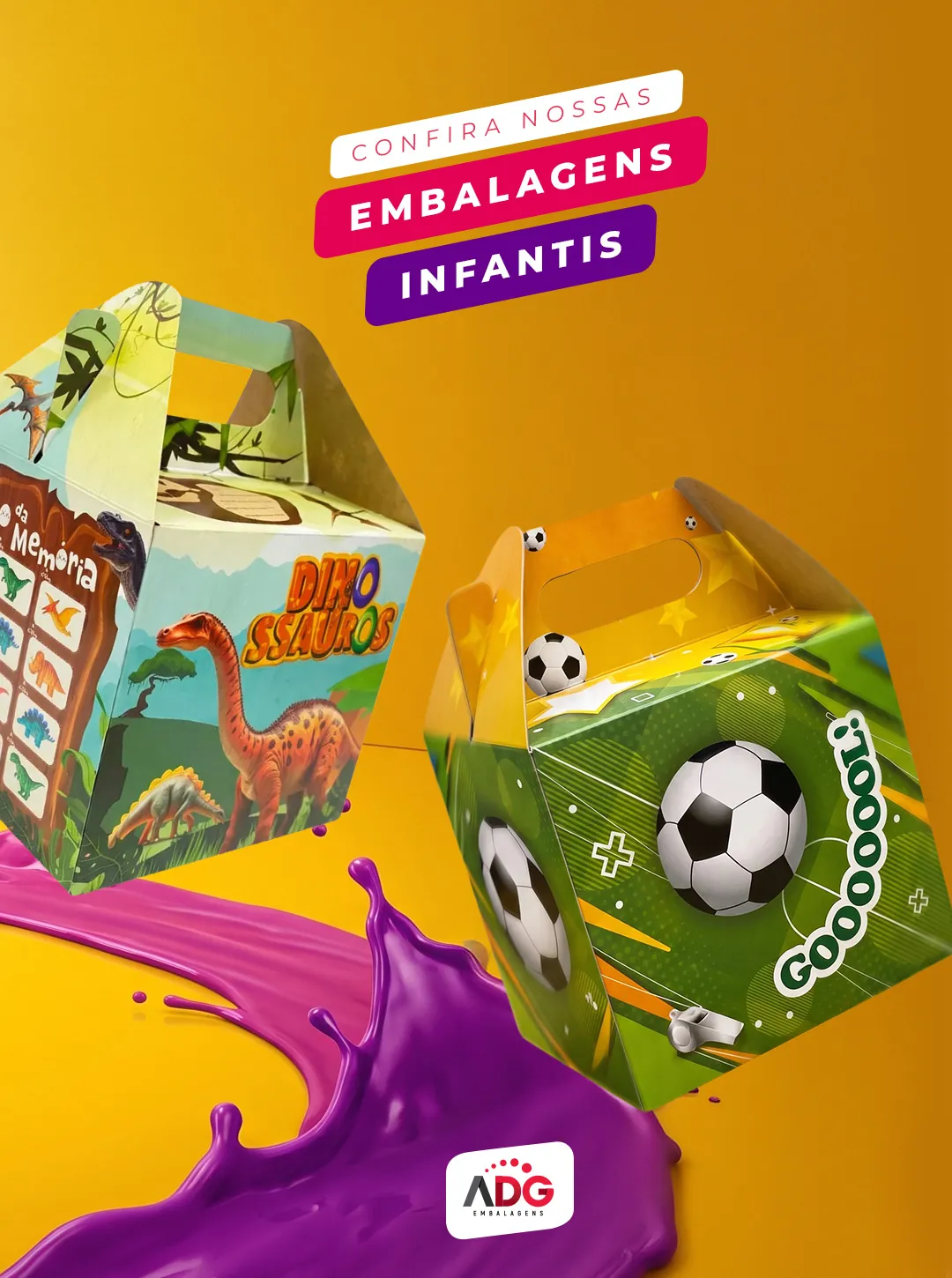 Maletas infantis de dinossauro e futebol.