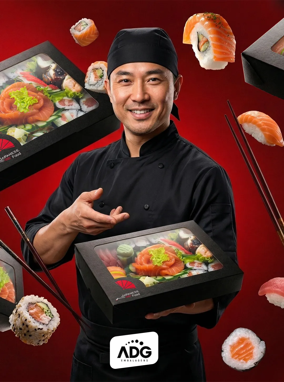 Sushiman apresentando box ADG.