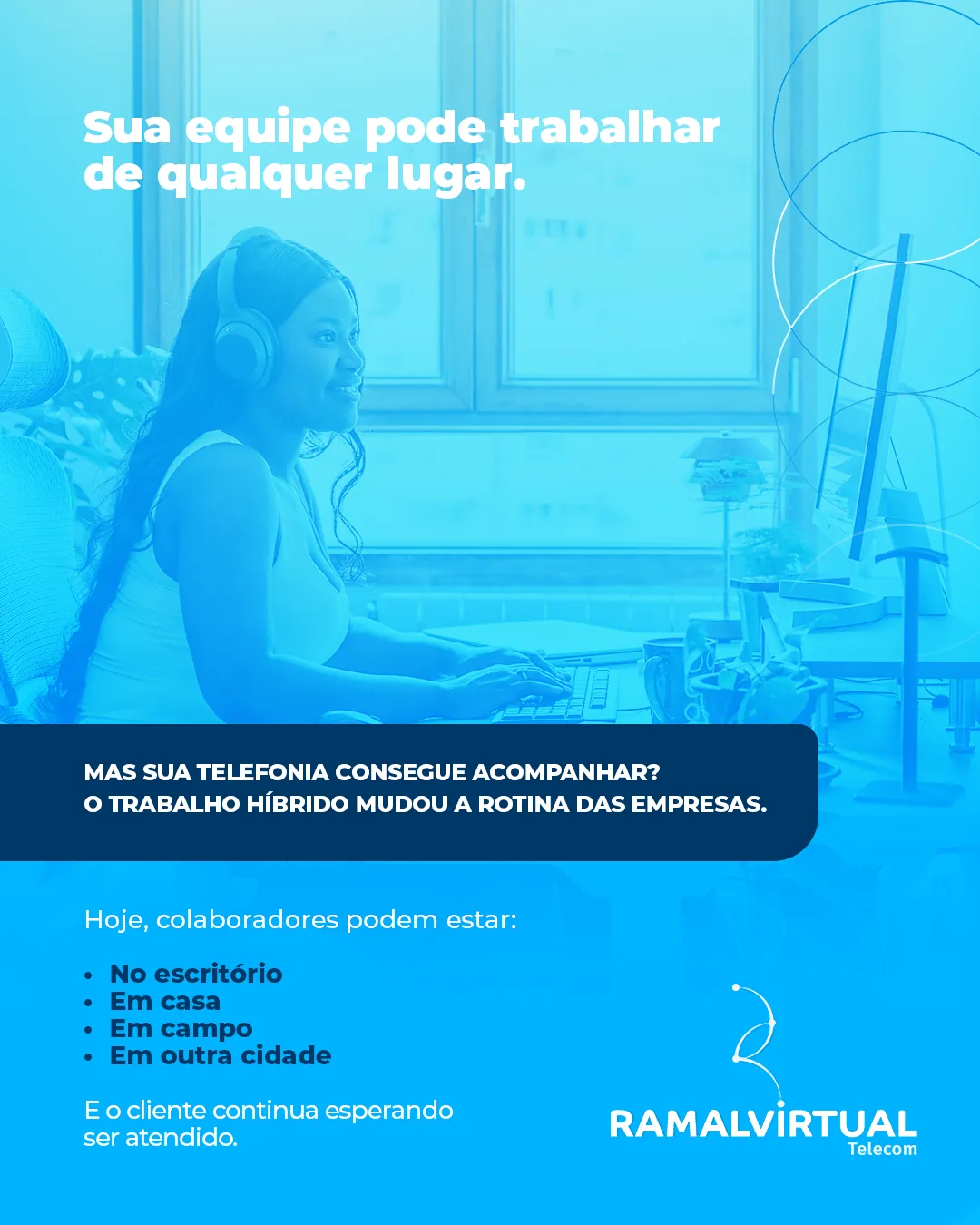 Post “Sua equipe pode trabalhar de qualquer lugar”.