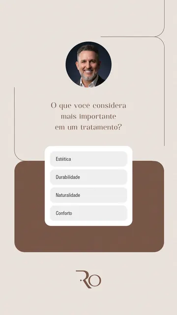 Story interativo: enquete sobre o que mais importa em um tratamento.