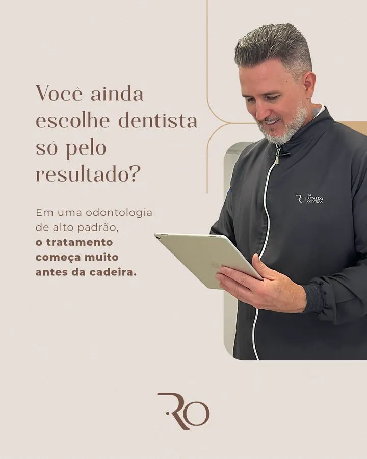 Post “Você ainda escolhe dentista só pelo resultado?”, com o Dr. Ricardo.