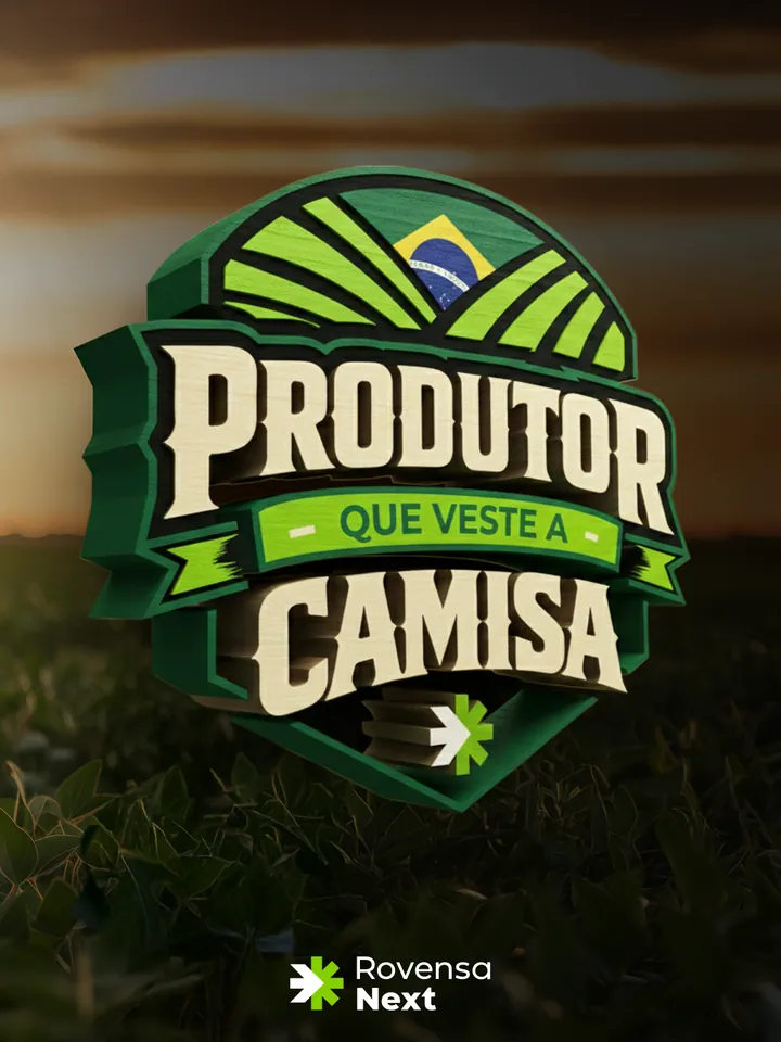 Selo da campanha Produtor que veste a camisa, em verde e amarelo.