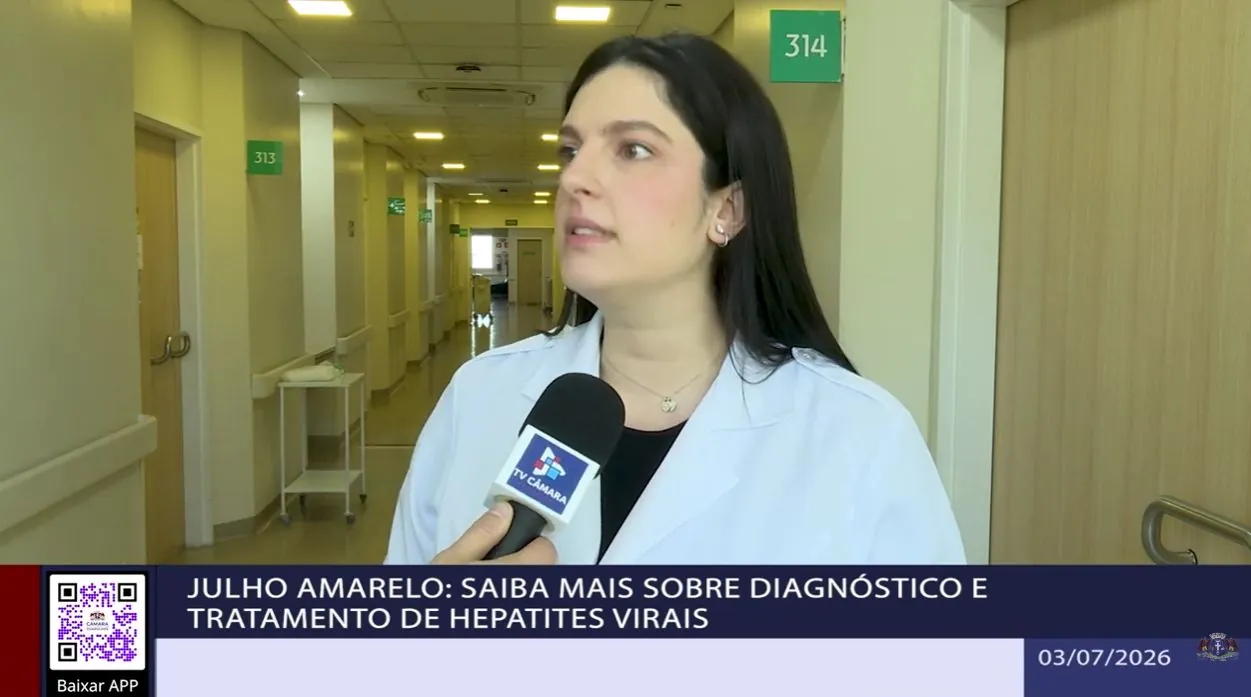 Entrevista na TV Câmara Guarulhos com a infectologista da Unimed Guarulhos sobre hepatites virais.