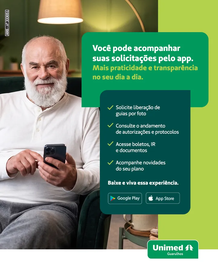 Post do novo aplicativo: “Você pode acompanhar suas solicitações pelo app”.