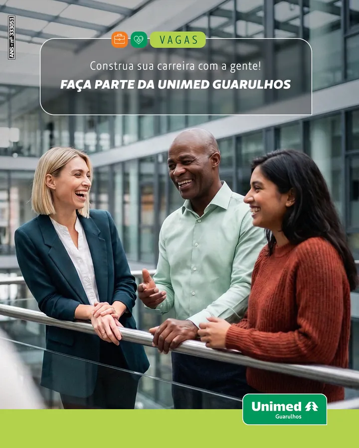 Post de vagas: “Faça parte da Unimed Guarulhos”.